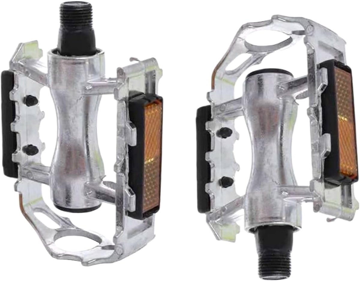 Fietspedalen - Reservevoetsteun - Fietsen - Anti-slip grip - 17 x 17 x 7 cm - Zilver