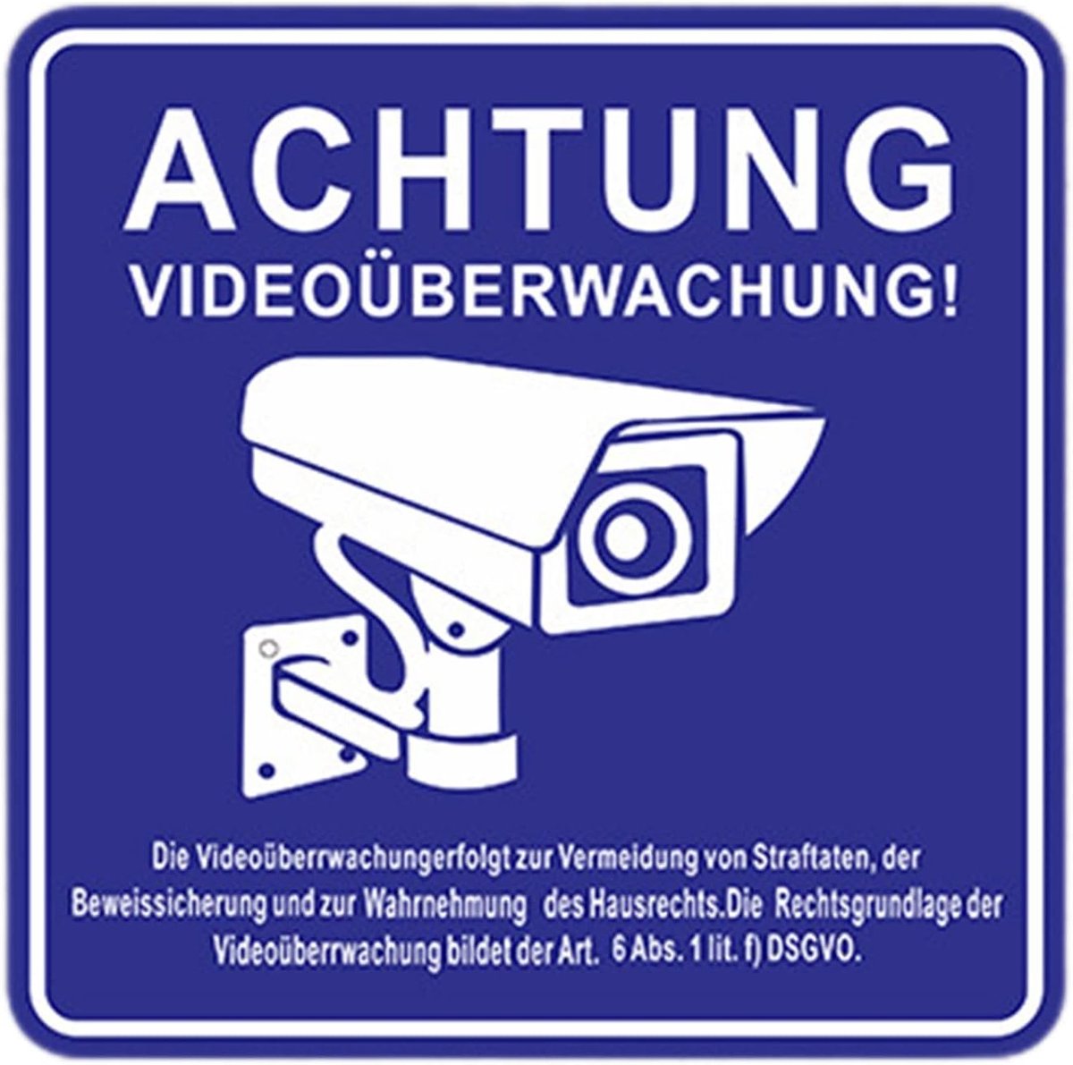 Waarschuwingssticker Camera - Bewakingslabel - Eigendom Beveiligen - Zelfklevend PVC - 29x22 cm - Veelkleurig