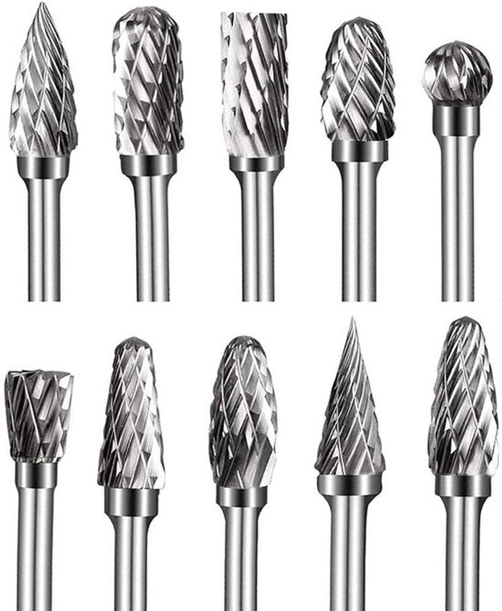 Dailygoods - 10 stks Dubbele Cut Wolfraam Staal Bramen Set - Voor Dremel Rotary