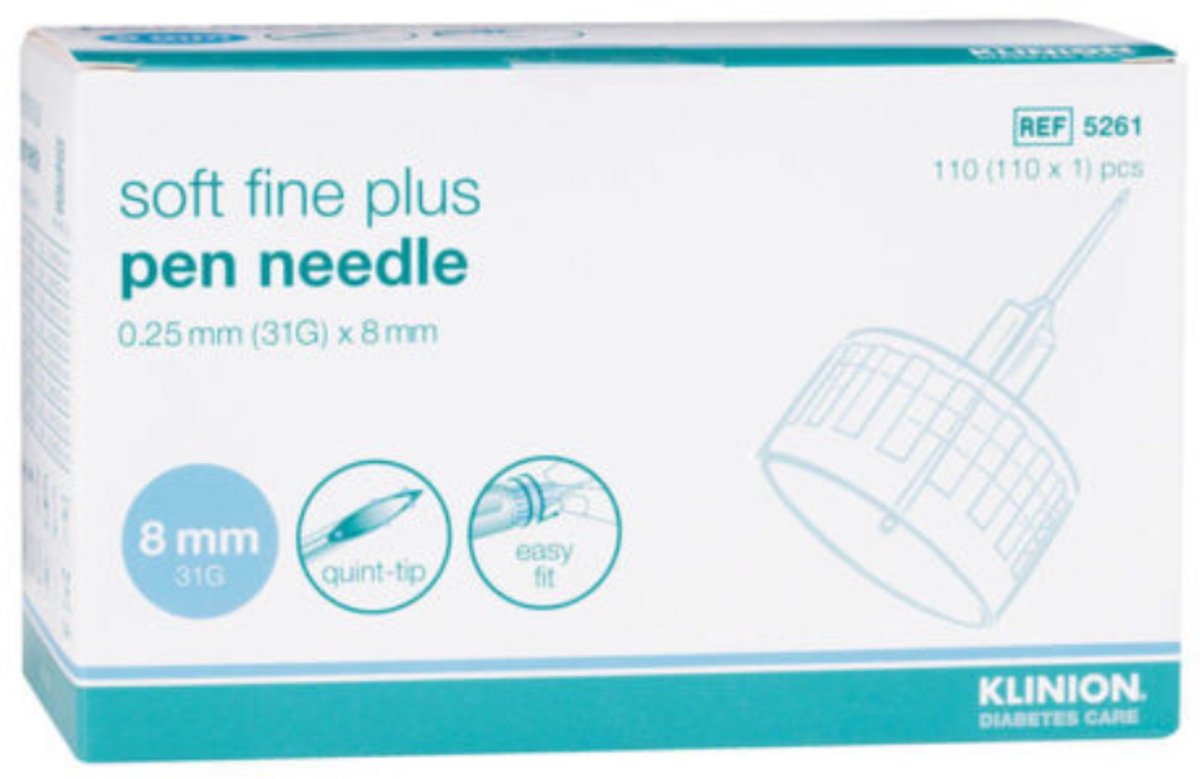 Klinion KDC Soft Fine PLUS Pennaalden 31G 8 mm 110 stuks