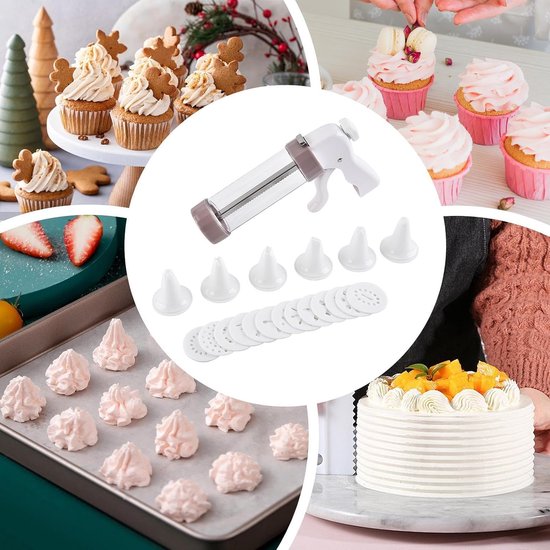 Koekjespers - Koekjesmachine Bakapparaat - Zelf Koekjes Maken - Met 13 Schijven - 22 x 14.5 cm - Wit — afbeelding 3