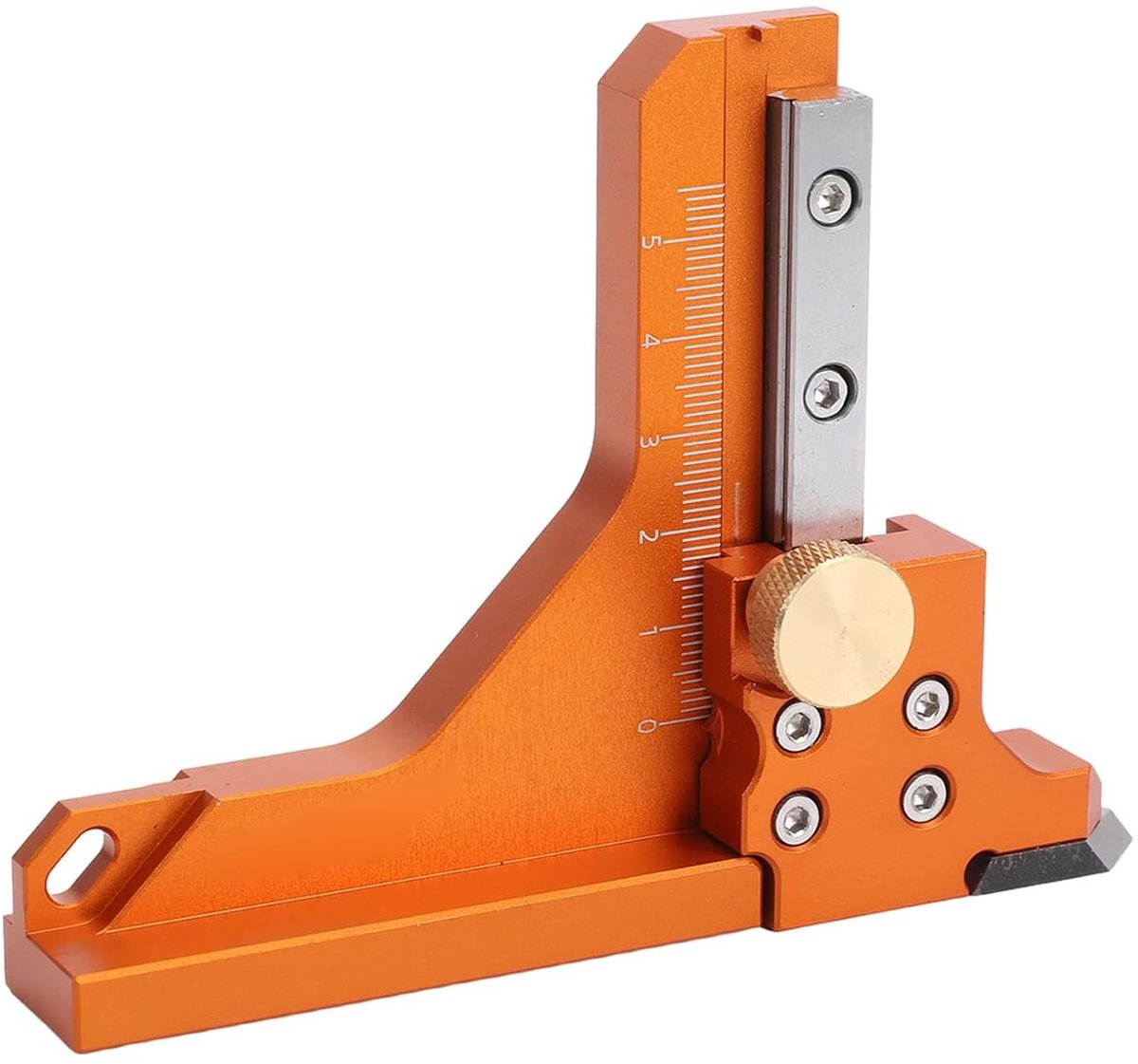 Houtbewerkingsliniaal - Meetinstrument - Nauwkeurig Meten - Dubbele Schaal - 15 x 14 x 3 cm - Aluminium