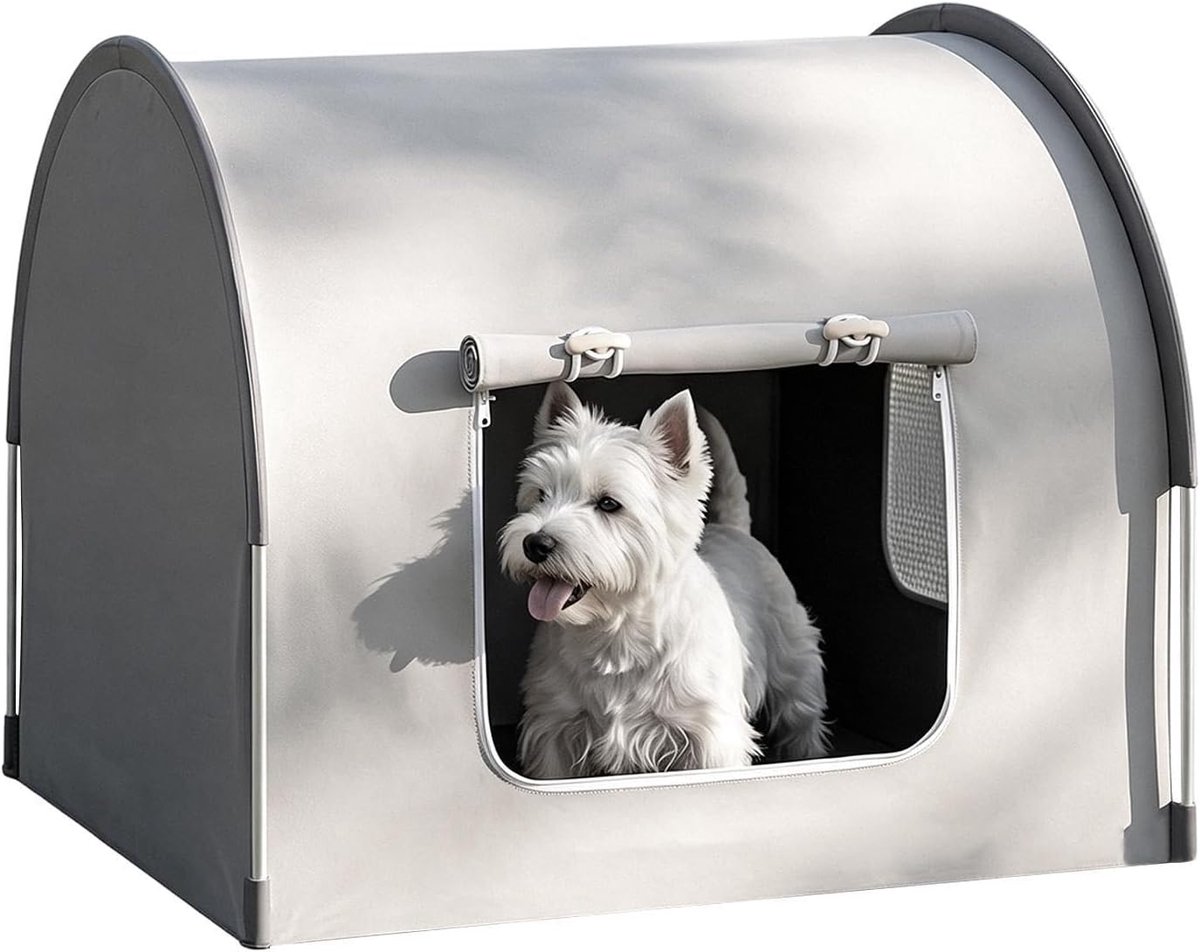 Huisdierenhok - Puppyhuis - Outdoor verblijf - Waterdicht ademend - 53 x 48 cm - Grijs