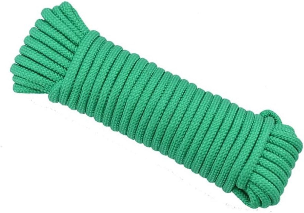 Bootankertouw Nylon - Ankerlijn Boottouw - Watersport Gebruik - Dubbel Gevlochten - 10mm 50m - Groen