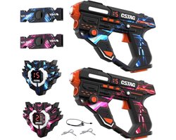Luumuu® Lasergame Set voor Kinderen Oplaadbaar - Lasershoot Speelgoed Geweer - Laserguns - Lazer Blaster Kids - Light Laser Game Shoot Spel - Lasergun Battle Pistool - Volwassenen - 2 Persoons Tag met Blasters en Vesten - 360° Sensoren