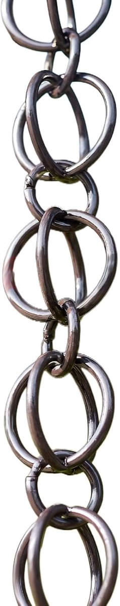 Decoratieve regenketting - Waterornament - Tuin decoreren - Dubbele ring schakels - 90 cm - Zwart