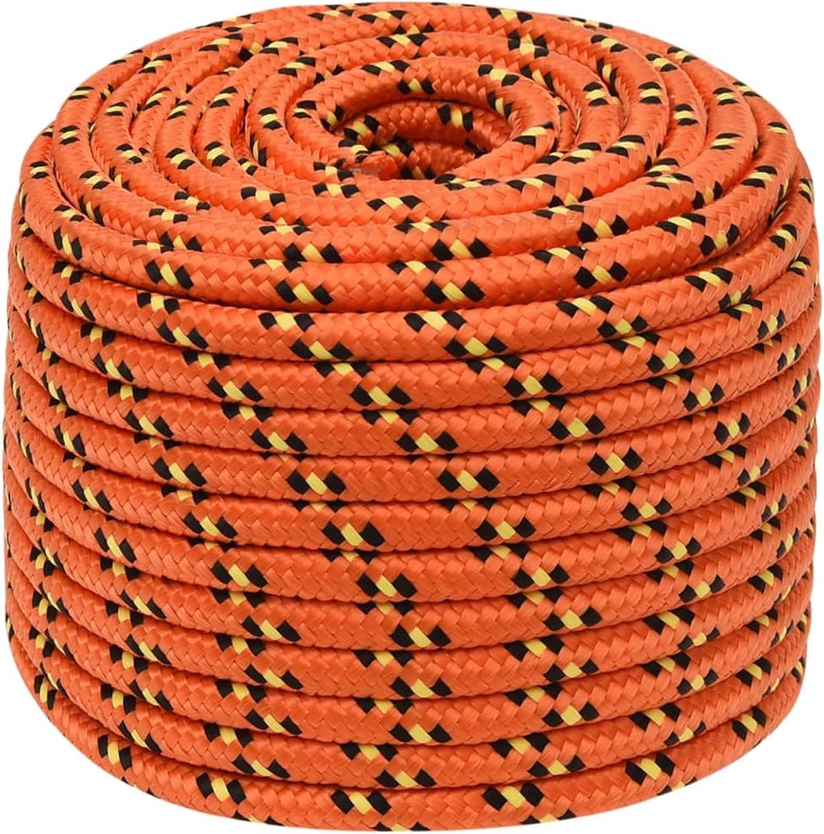 Boottouw Polypropyleen - Ankerlijn Aanmeertouw - Boot Vastmaken - Weerbestendig Gevlochten - 12 mm 100 m - Oranje
