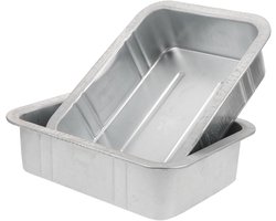 Afvoerpan 2 Stuks - Lekvrije Opslag - Auto Onderhoud - Versterkte Staalconstructie - 28 cm - Zilver