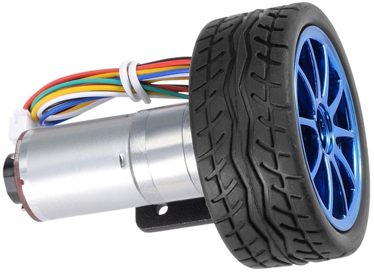 Encoder Reductiemotor - Micro Motor - Robot Modellen - Volledig Metaal - 6V 100 Tpm - Zilver