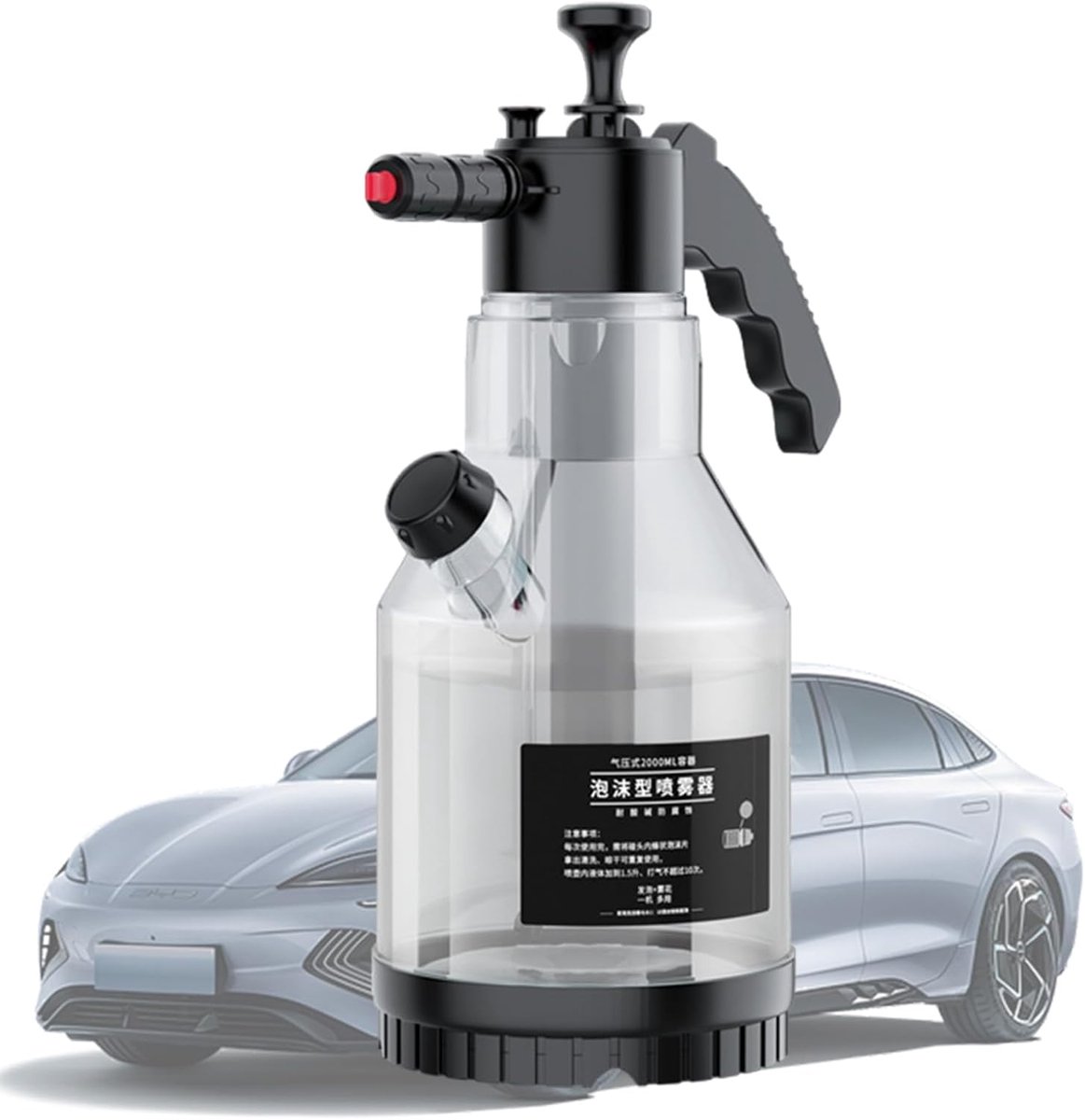 Foam Cannon - Schuimspuit Fles - Auto Wassen - Verstelbaar Spuitpatroon - 2L - Transparant