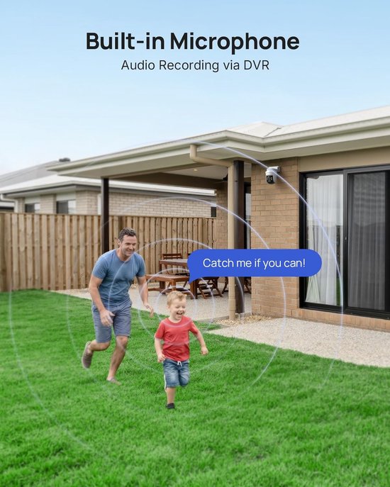 Bewakingscamera Set - Beveiligingssysteem Audio - Huis Beveiligen - KI Personen Voertuig Herkenning - 4 Camera's - Wit — afbeelding 2