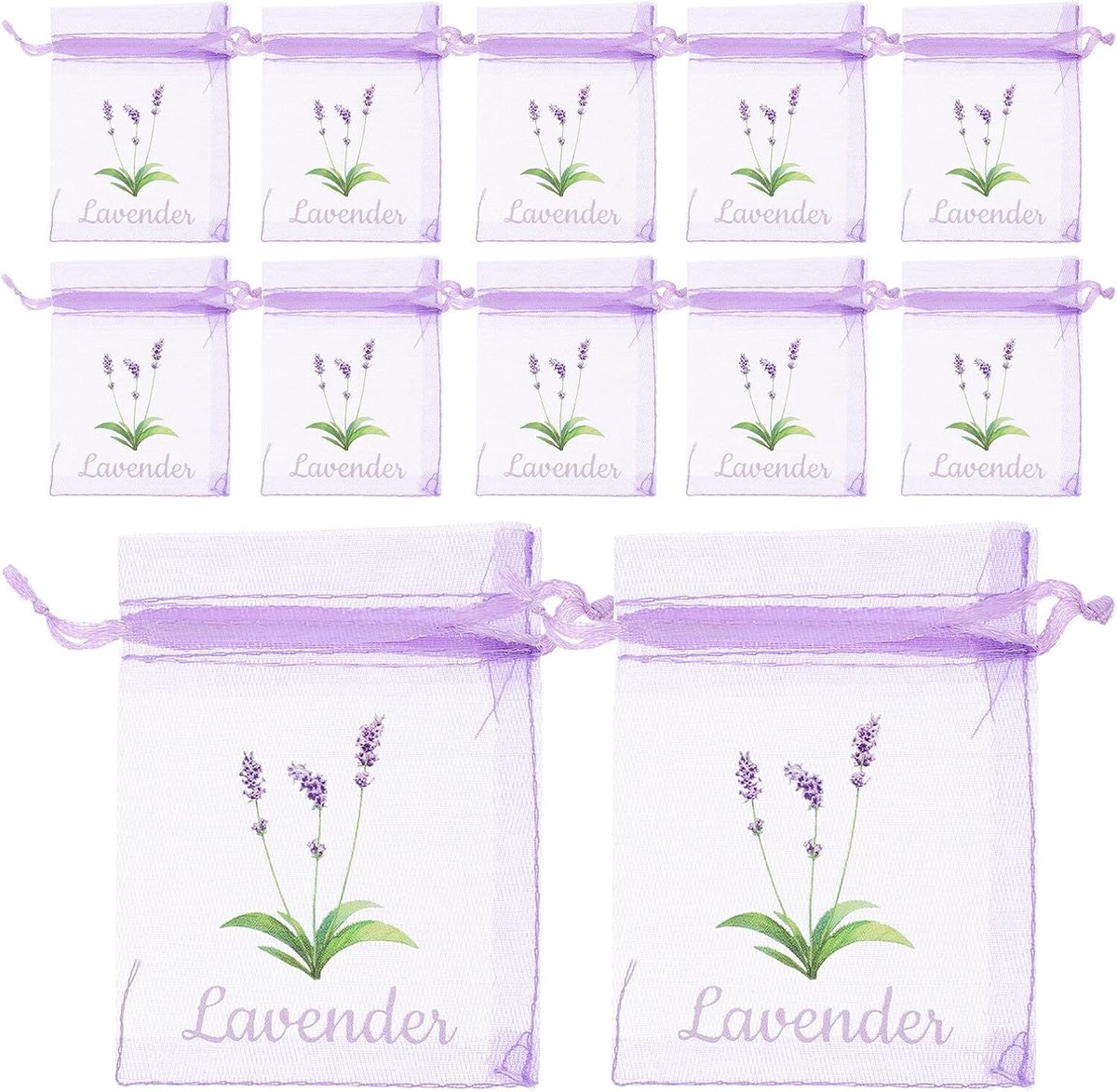 Geurzakjes Lavendel - Lege Zakjes - Ruimtes Verfrissen - Met Trekkoord - 30 Stuks - Paars