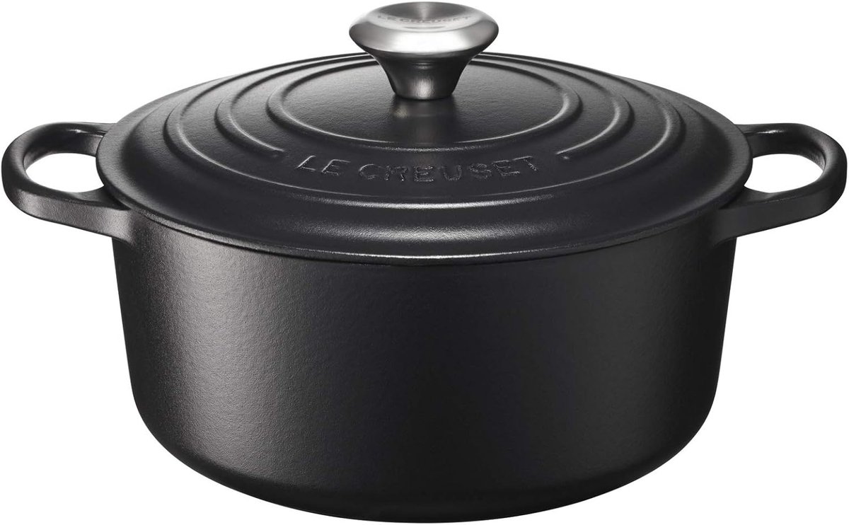 Gietijzeren Pan - Braadpan Casserole - Eenpansmaaltijden Maken - Gelijkmatige Warmte - 18 cm - Mat Zwart