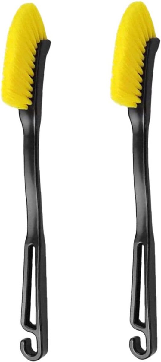 Auto Wielen Borstel Set - Banden Reiniger - Grondige Voertuigreiniging - Langhandig Ontwerp - 2 Stuks - Multicolor