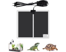 Verwarmingsmat Terrarium - Warmtemat Reptielen - Klimaatbeheersing Huisdier - Drietraps Temperatuurregeling - 15 x 14 x 3.5 cm - Zwart