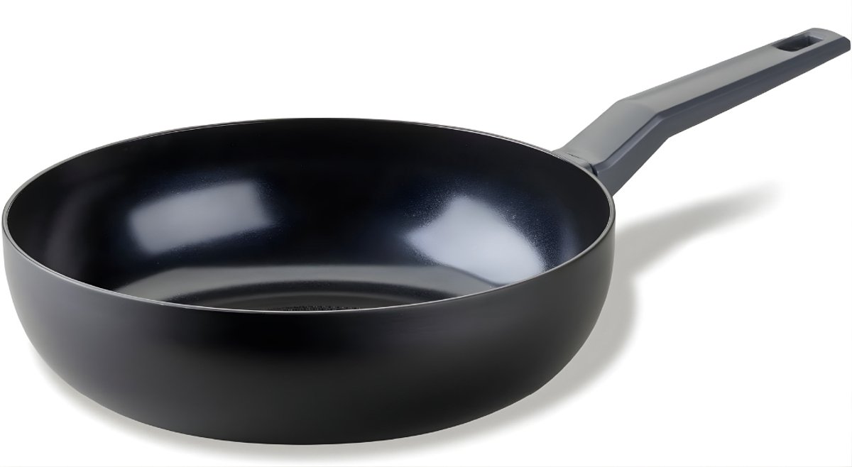 QORA® Wokpan Inductie - Wokpan - Koekenpan Inductie - Zwart - 80cm x 28cm x 3 cm