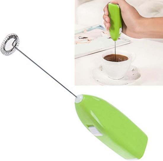 Draadloze Handmixer - Eiermixer Koffiemixer - Snel Mengen - Compact en Batterijaangedreven - 20.3 cm - Groen — afbeelding 3