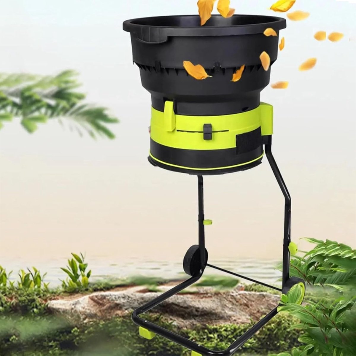 Elektrische bladmulcher - Tuinversnipperaar Mulcher - Tuinafval Verwerken - Bladloze Technologie - 54 cm Trechter - Zwart