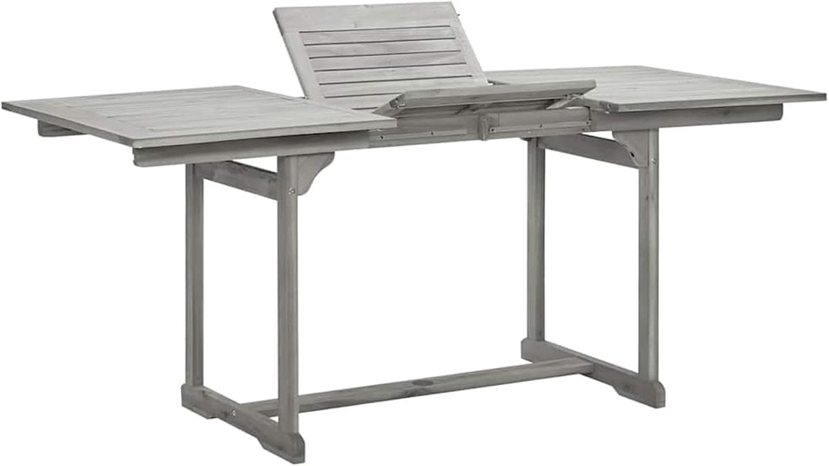 Houten tuintafel - Buitenmeubel - Gezellig buiten eten - Uitschuifbaar ontwerp - 170 cm lengte - Grijs