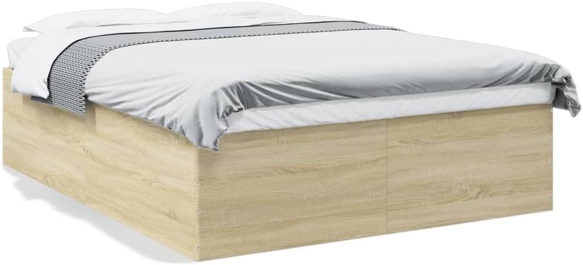 Bedframe Hout - Slaapkamer Frame - Goede Nachtrust - Robuust & Stabiel - 160 x 200 cm - Eiken Sonoma
