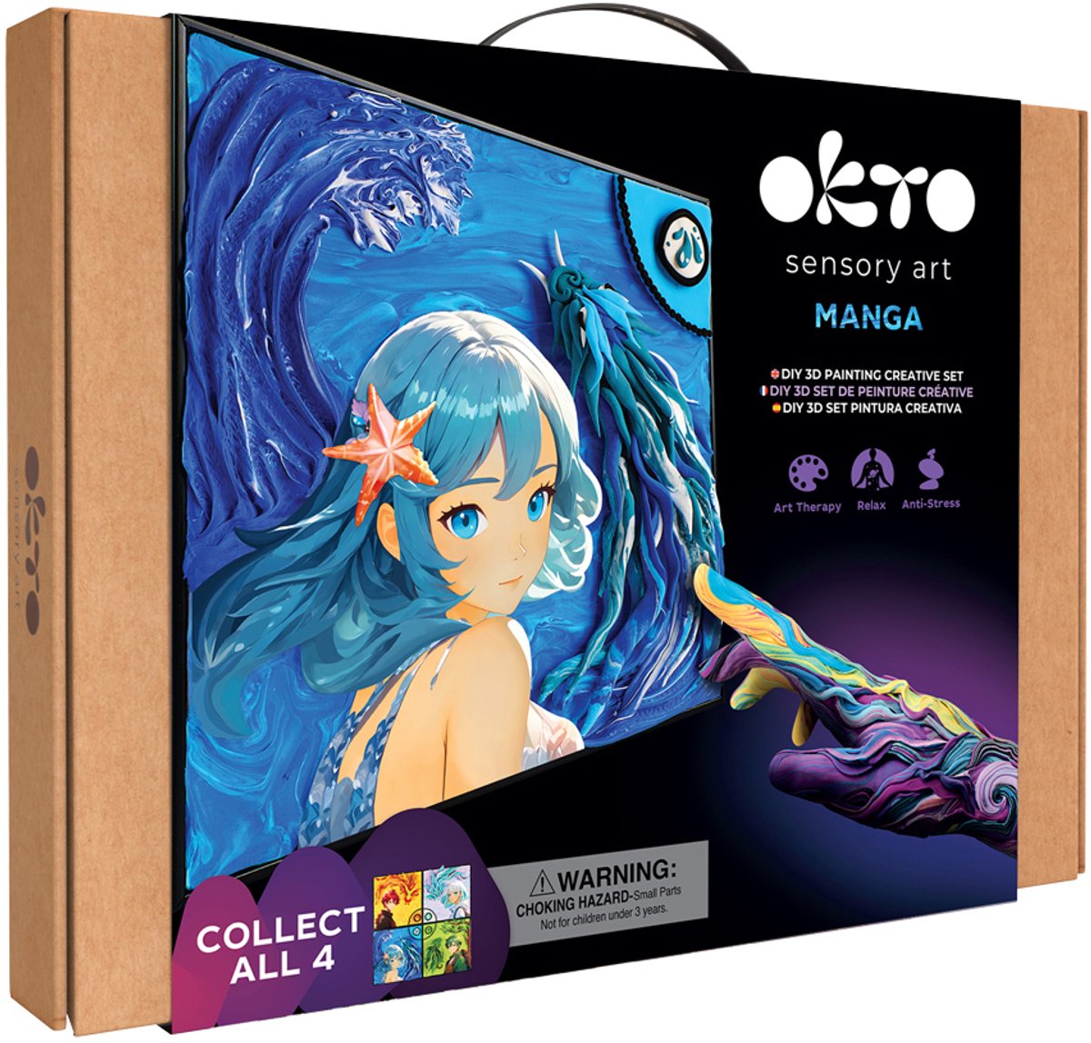 OKTO Sensory Art 3D - Manga - Water - Luchtdrogende klei - 29x29cm - 10+