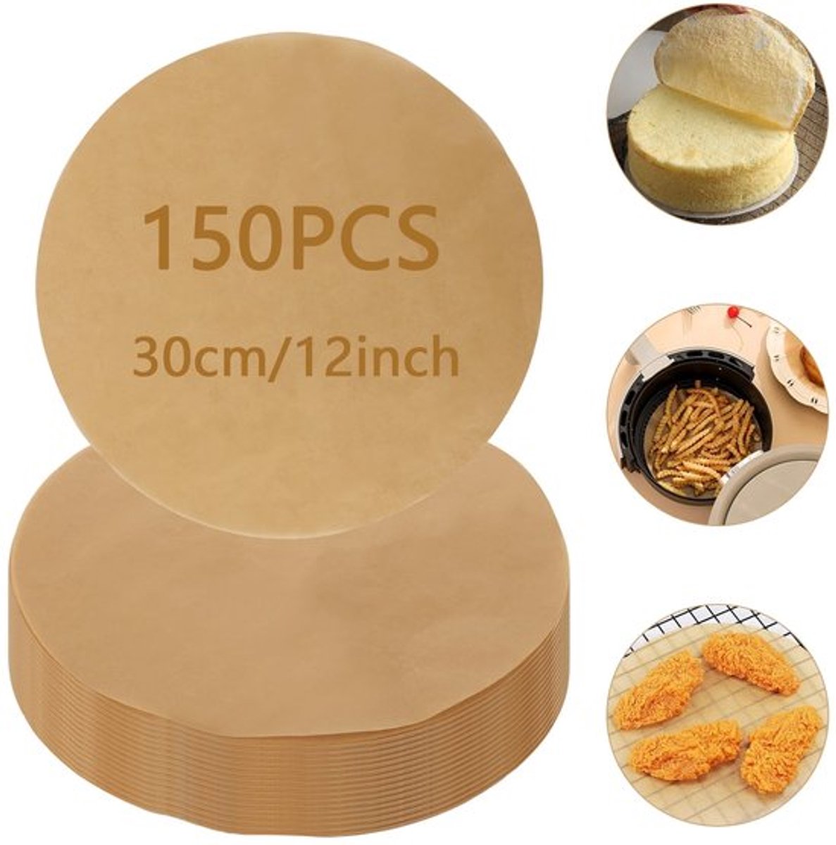 By shayne - Bakpapier Rond - 150 Stuks - 30 cm - Ideaal Voor Bakken