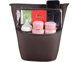 Autotashouder Tussen Stoelen - Auto Organizer Voorstoel - Auto Opbergen - Veiligheid Barrière Hond - 32x27 cm - Bruin