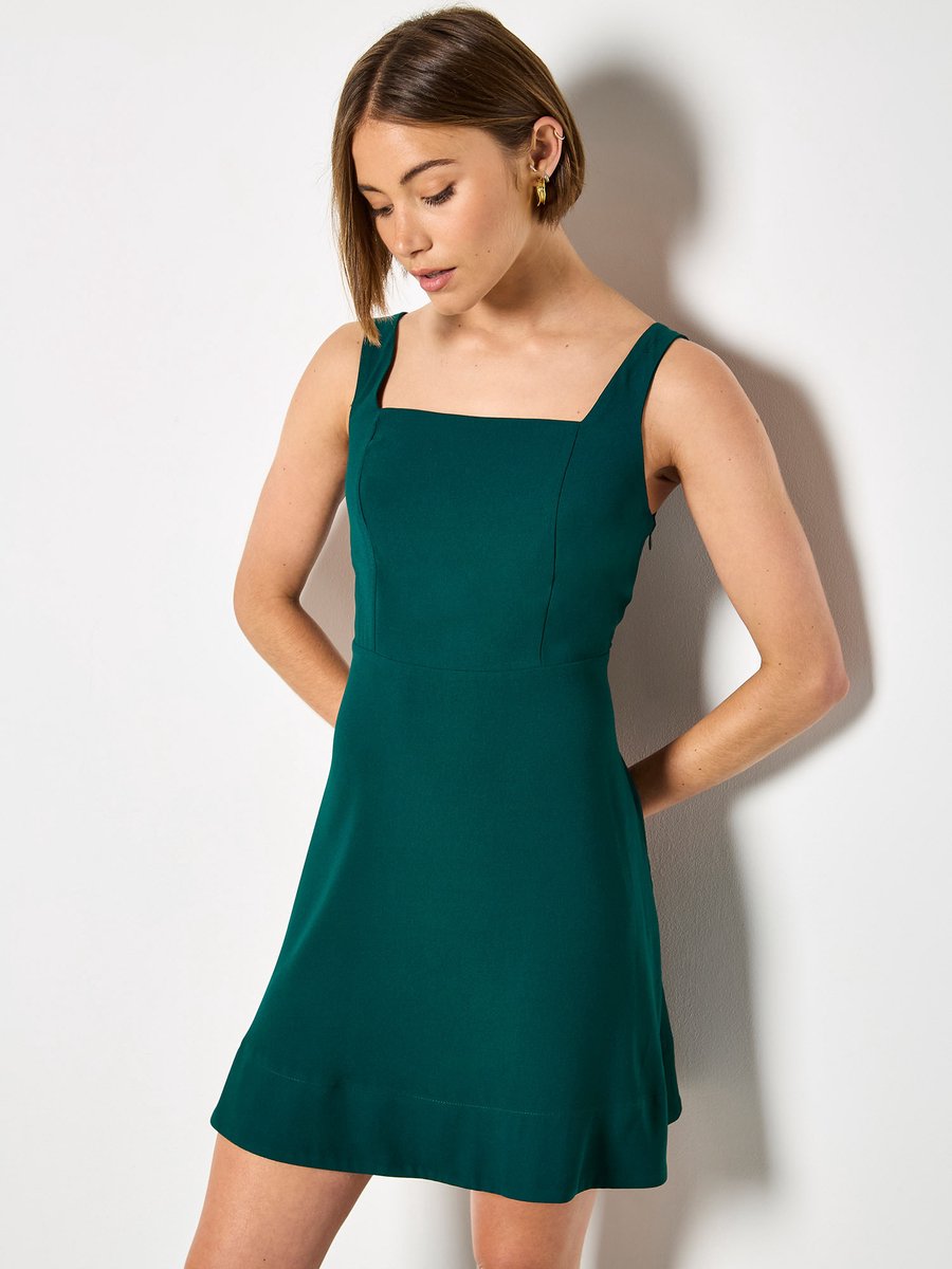 Fit-and-flare mini-jurk van crêpe