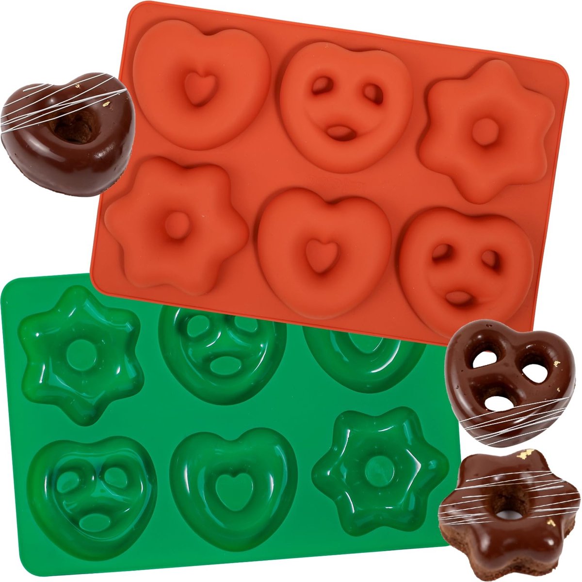 Elzusha - Silicone Gingerbread Mould Set - 2 Stuks voor Koekjes en Chocolade
