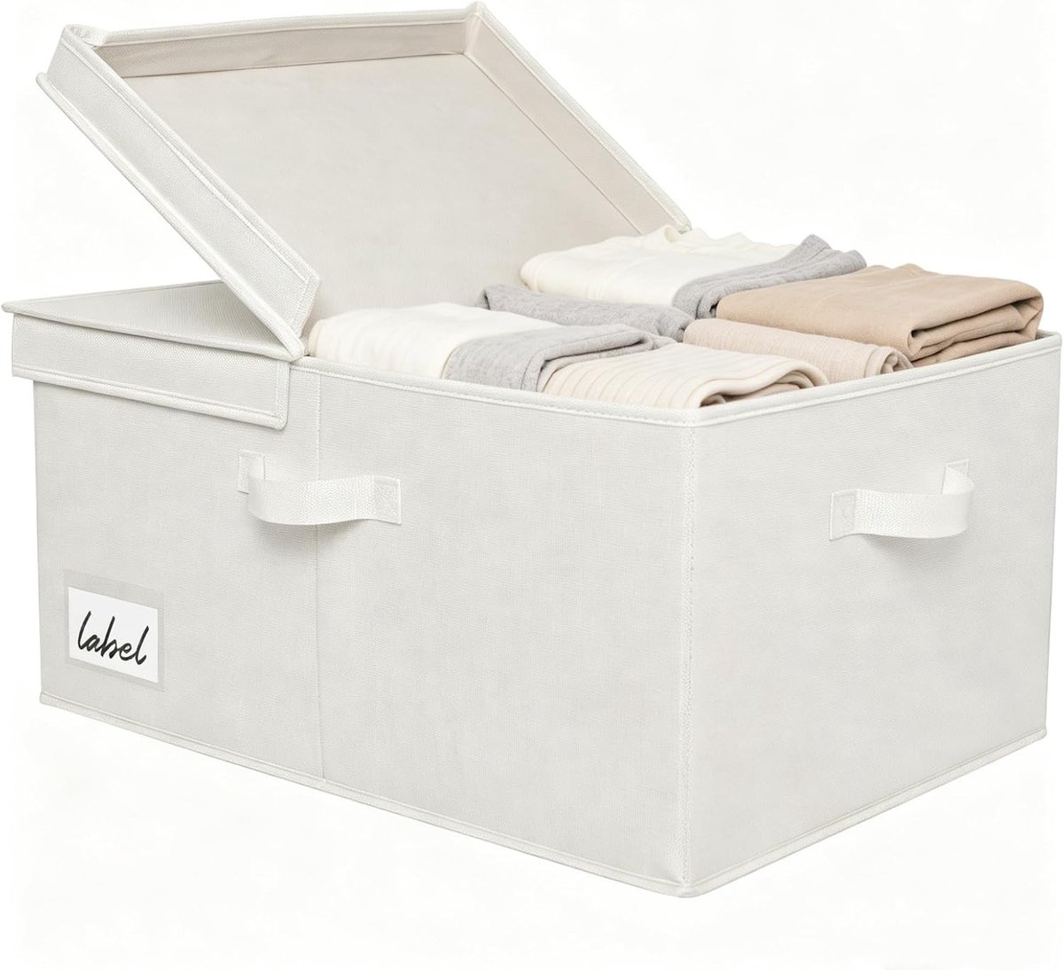 Opbergdoos met Deksel, Vouwbare Opbergmand voor Kleding en Speelgoed, Extra Groot, Geel/Wit, Ideaal voor Organisatie en Ruimtebesparing