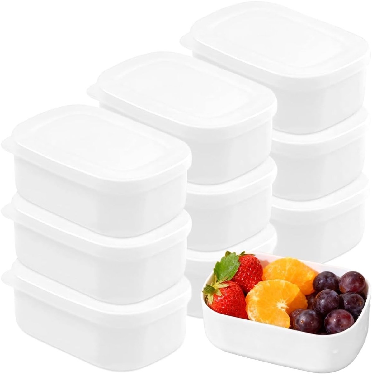 Set van 9 Plastic Voedselcontainers, 250ML Kleine Snackdozen voor Bewaren en Organiseren van Voedsel