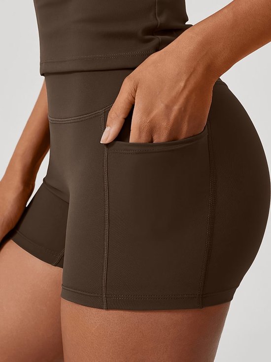Currero Pilates Pak Dames - Yoga - Buttshaper - Gym - Fitness - Butt Lift - Bil Vergrotend - Heup Liftend - Yogakleding - Bruin M — afbeelding 2