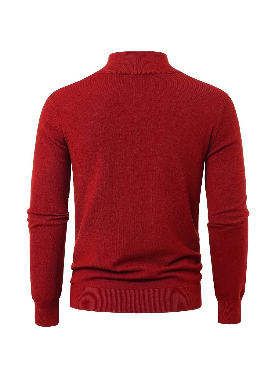 Currero Quarter Zip Heren Sweater Met Rits Jumper Quarterzip Hoodie Warme Trui Vest Lang Coltrui Kastanjebruin