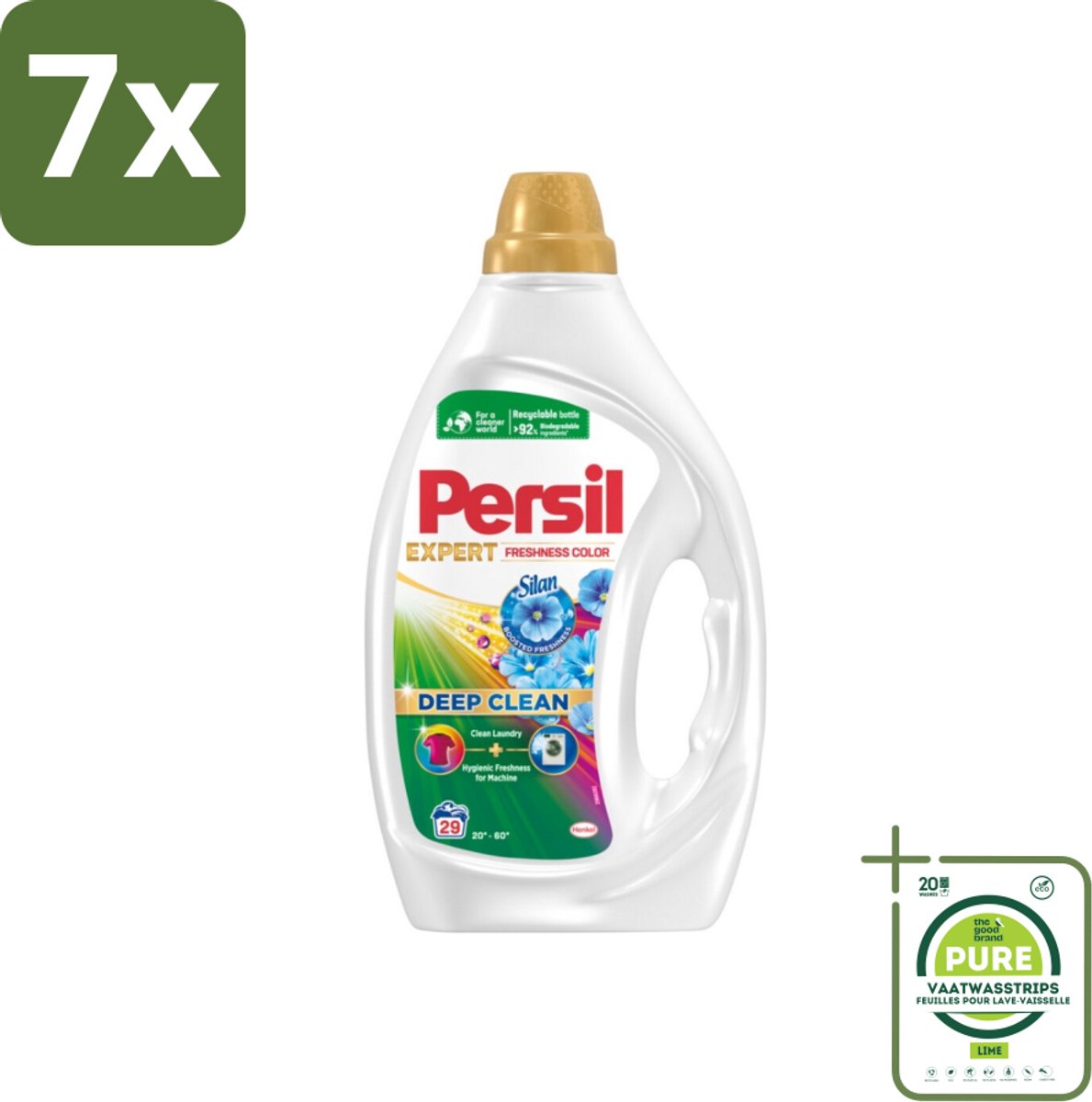 7 x Persil Wasmiddel Gel 29 Wasbeurten Gekleurde was Freshness by Silan 1,305 liter - Grootverpakking - Wasmiddel - Persil - Gekleurde Was - Wasverzachter - Vlekkenverwijderaar