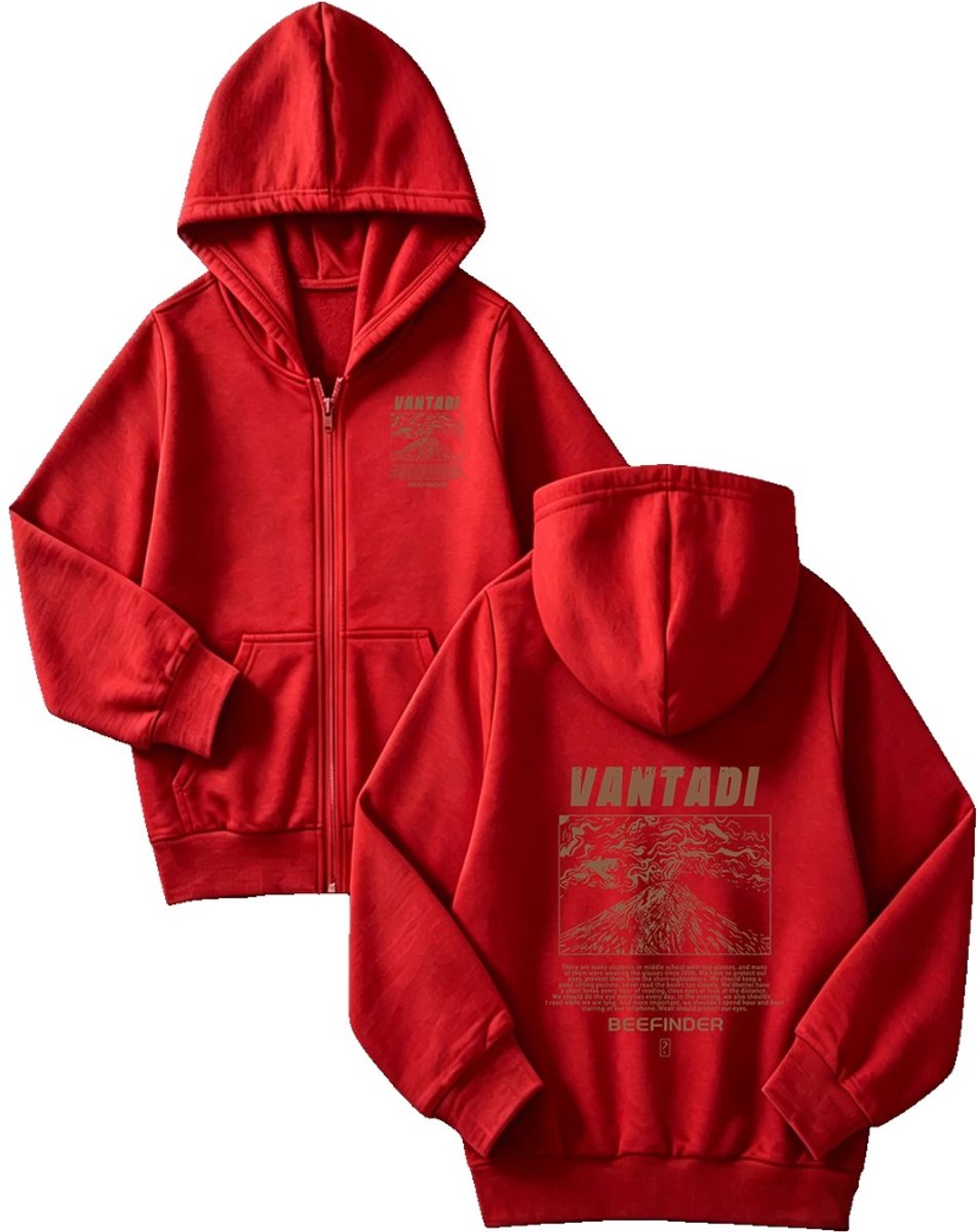 Currero Vest Jongens Met Rits Sweater Jongen Cardigan Gebreid Sweaters Hoodie Warme Trui Lange Mouw 7-8 Jaar Rood