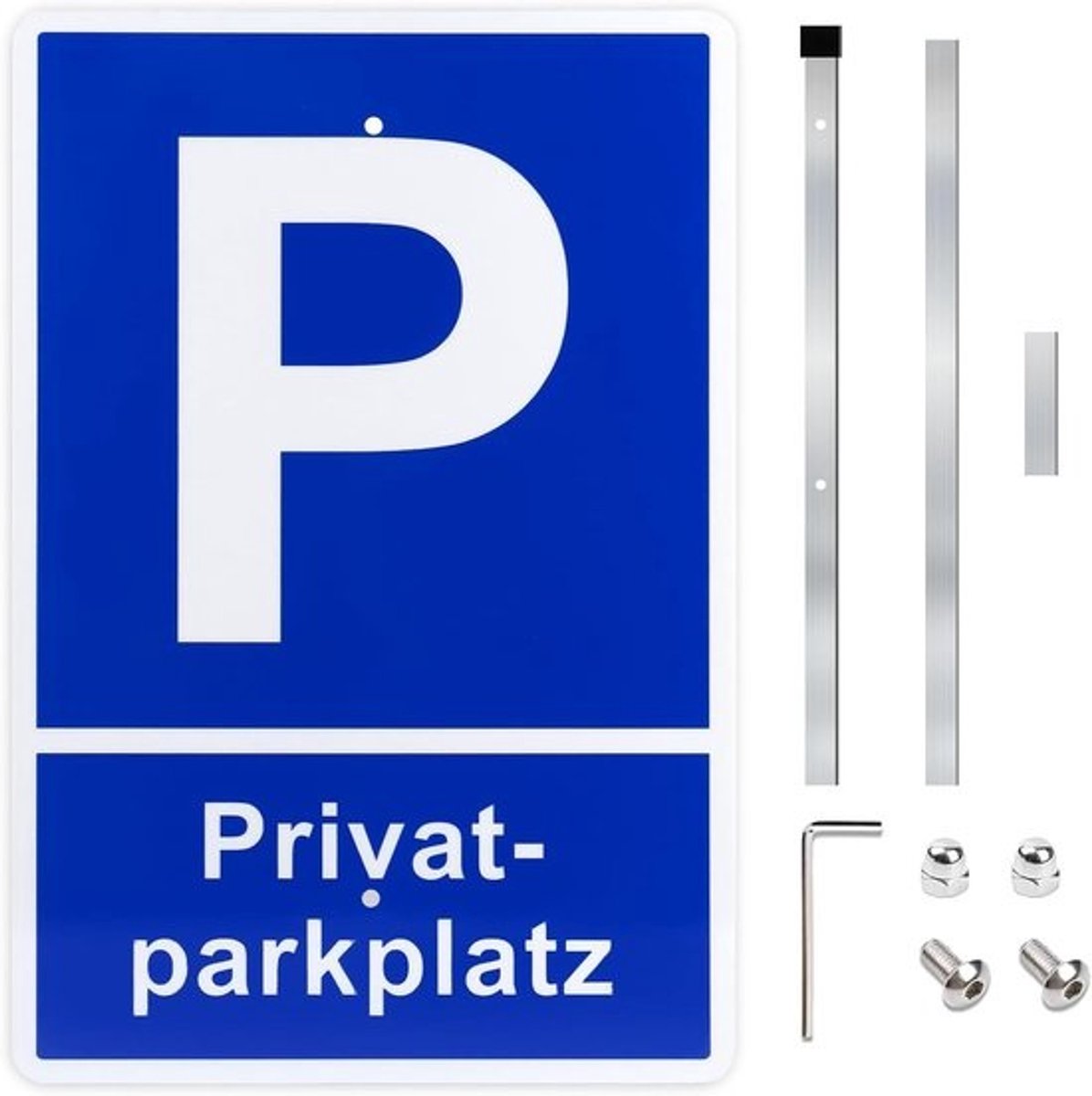 Privéparkeerplaats Bord - Aluminium Parkeerverbod Signaal met Paalhouder - 20 x 30 cm