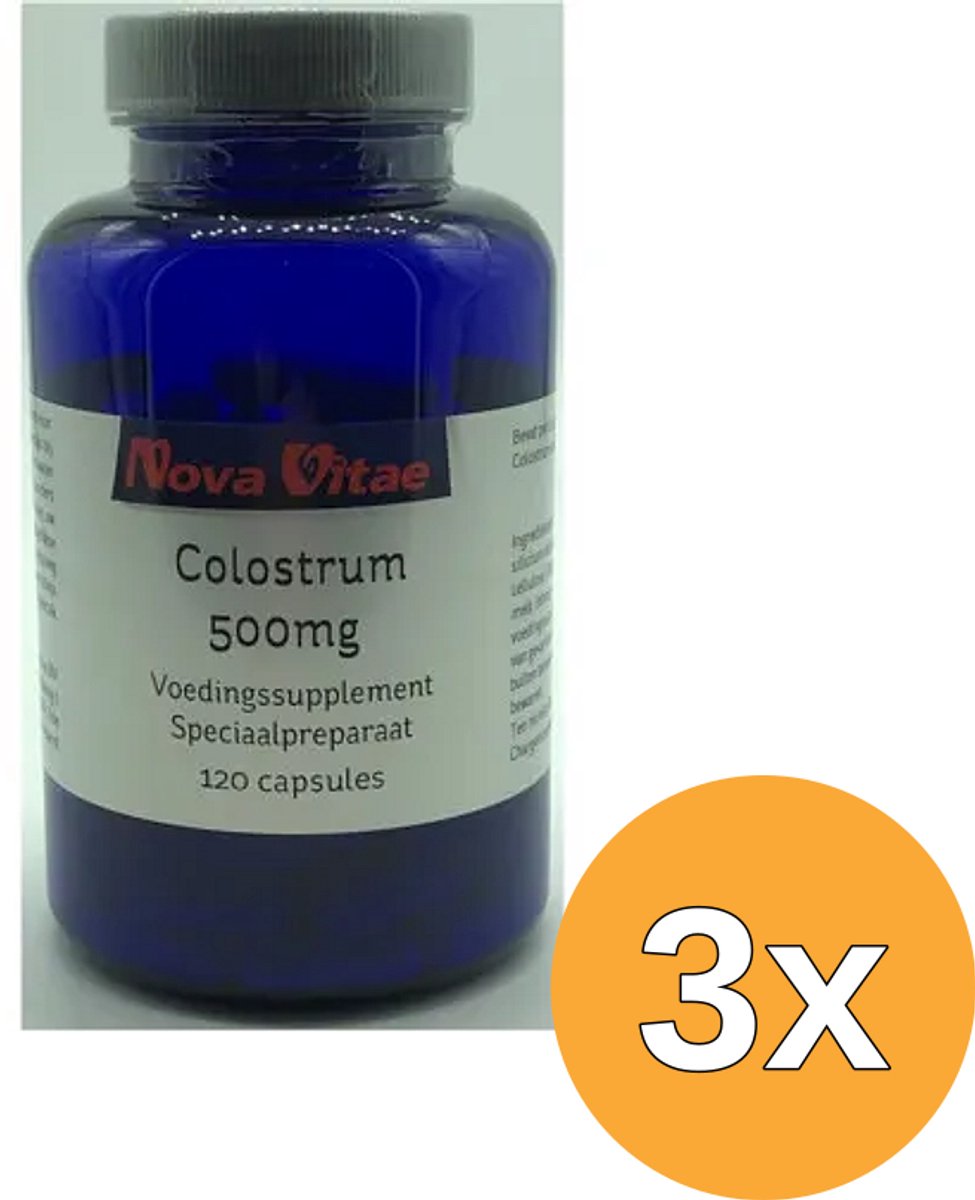 3x Nova Vitae Colostrum 500Mg 40% Igg (120 capsules)
