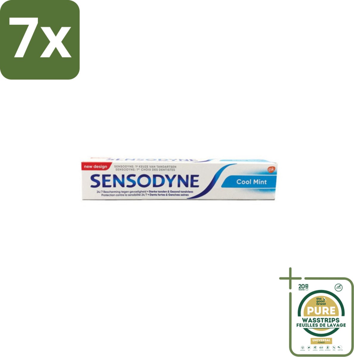 7 x Sensodyne - Tandpasta - Cool Mint - Gevoelige Tanden - 75 ml - Grootverpakking - Gevoelige Tanden - Tandgevoeligheid - Cool Mint - Tandpasta - Tandgevoeligheid Verlichten