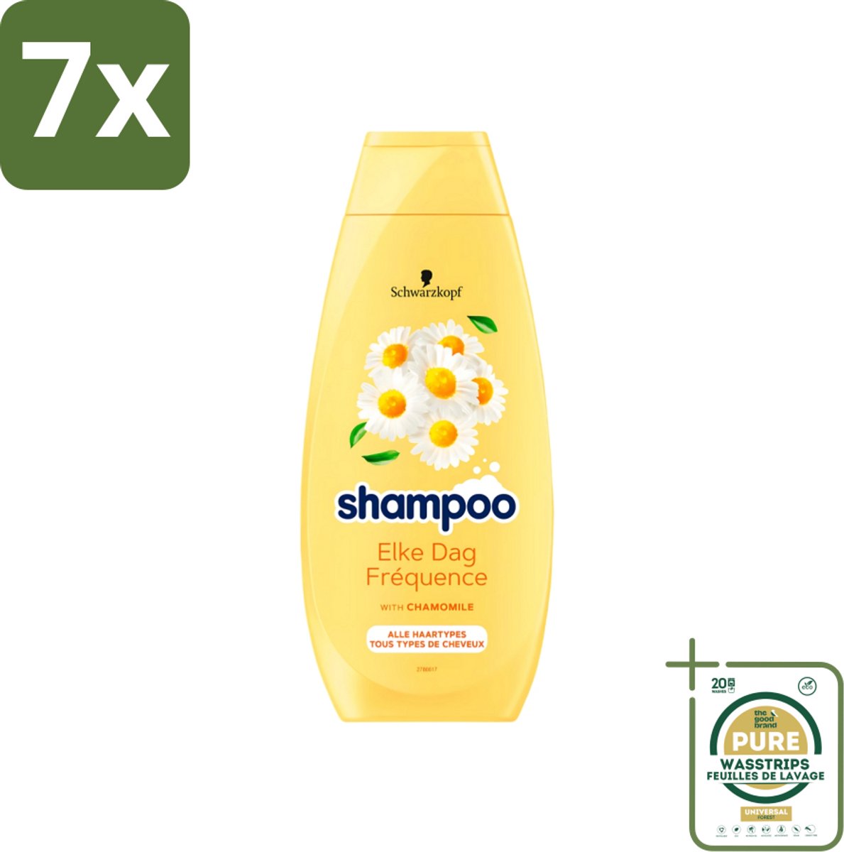7 x Schwarzkopf - Shampoo - Elke dag - Kamille - Alle types haar - 400 ml - Grootverpakking - Shampoo Voor Haar - Kamille Shampoo - Elke Dag Shampoo - Haar Verzorging - Gevoelig Haar Shampoo
