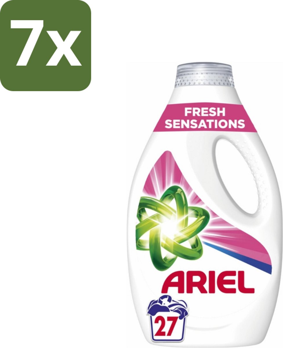 7 x Ariel Original - Fresh Sensations - Vloeibaar Wasmiddel - Witte en Lichtgekleurde Was - 27 Wasbeurten - Vloeibaar Wasmiddel - Frisse Geur - Reiniging - Wasbeurt - Witte Kleding