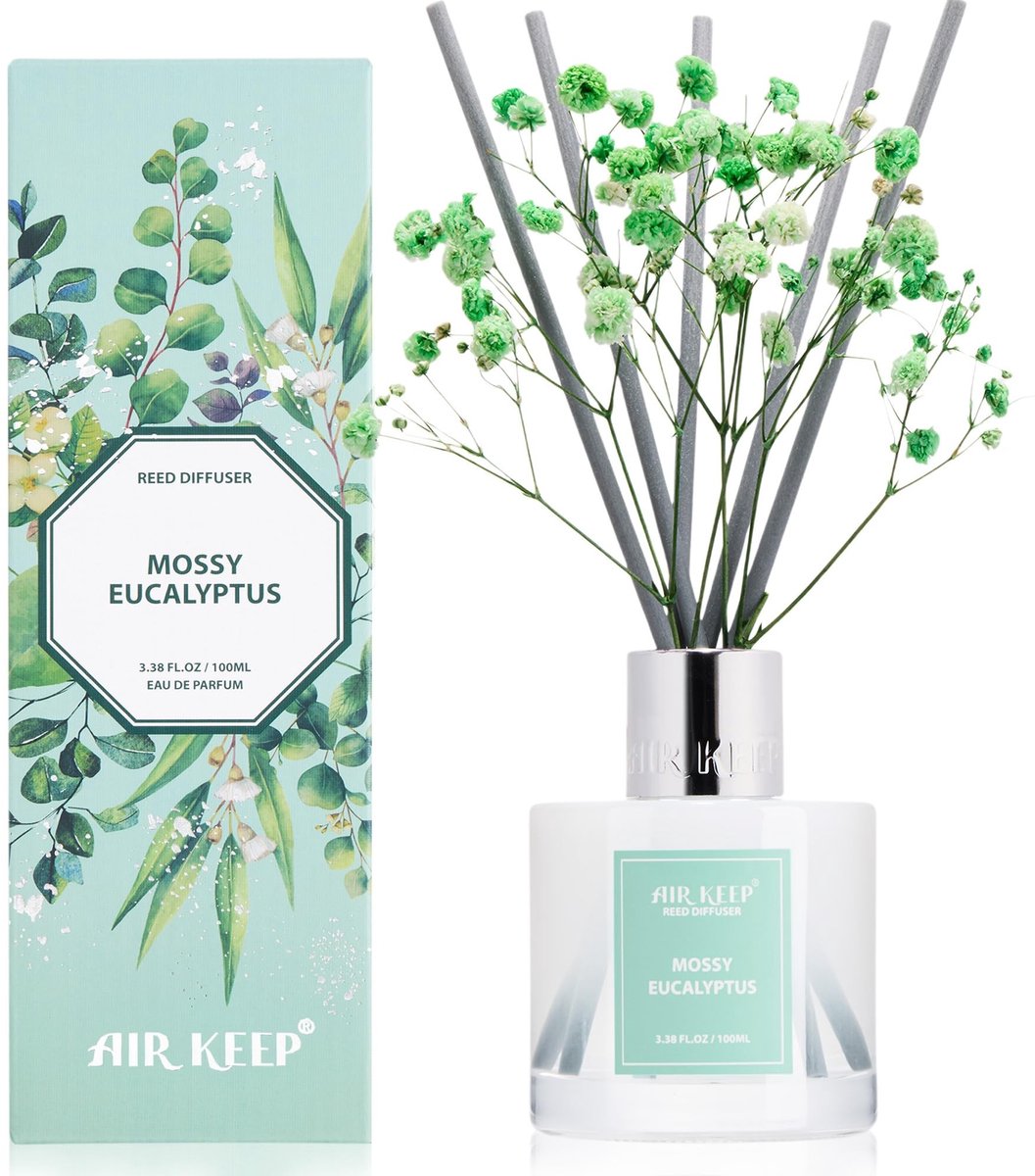 Solidchoice - Luchtverfrisser met Rietdiffuser, Mossy Eucalyptus