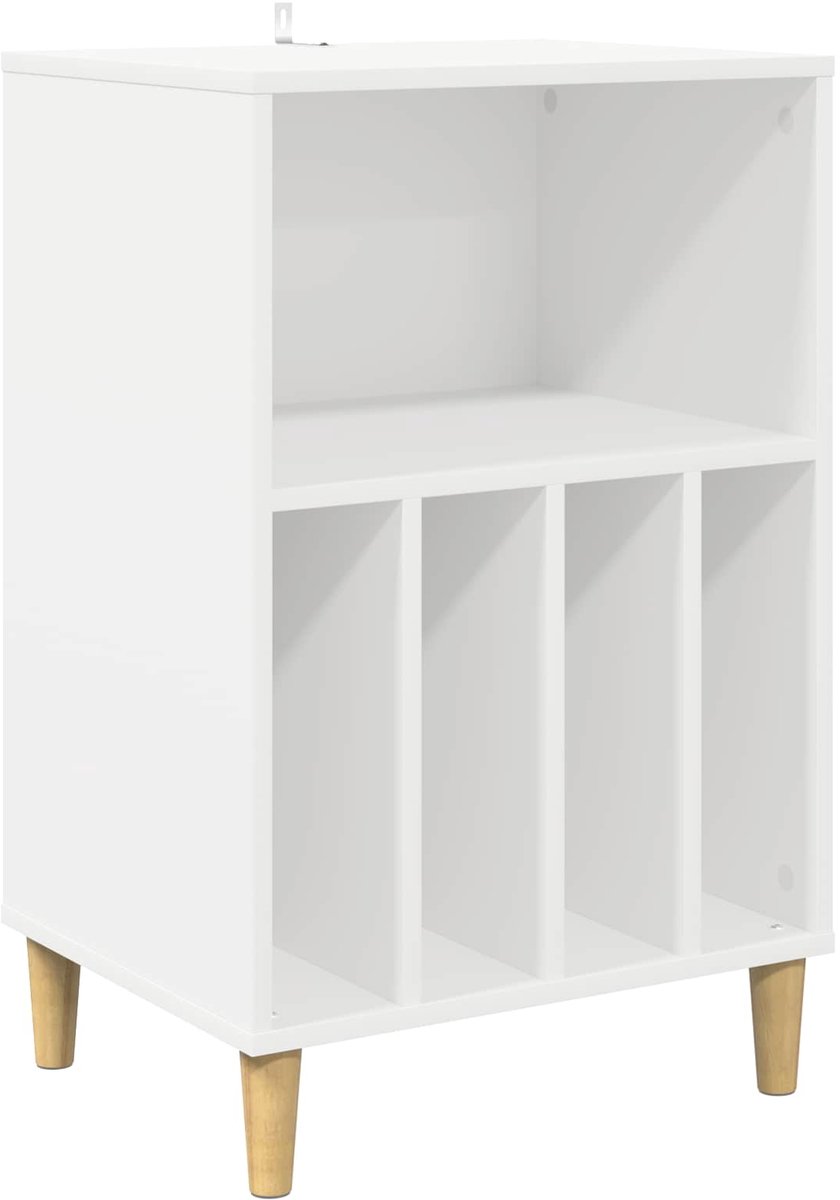 vidaXL - Draaitafelstand - Wit - 47 - x - 39,5 - x - 74,5 - cm - Bewerkt - hout