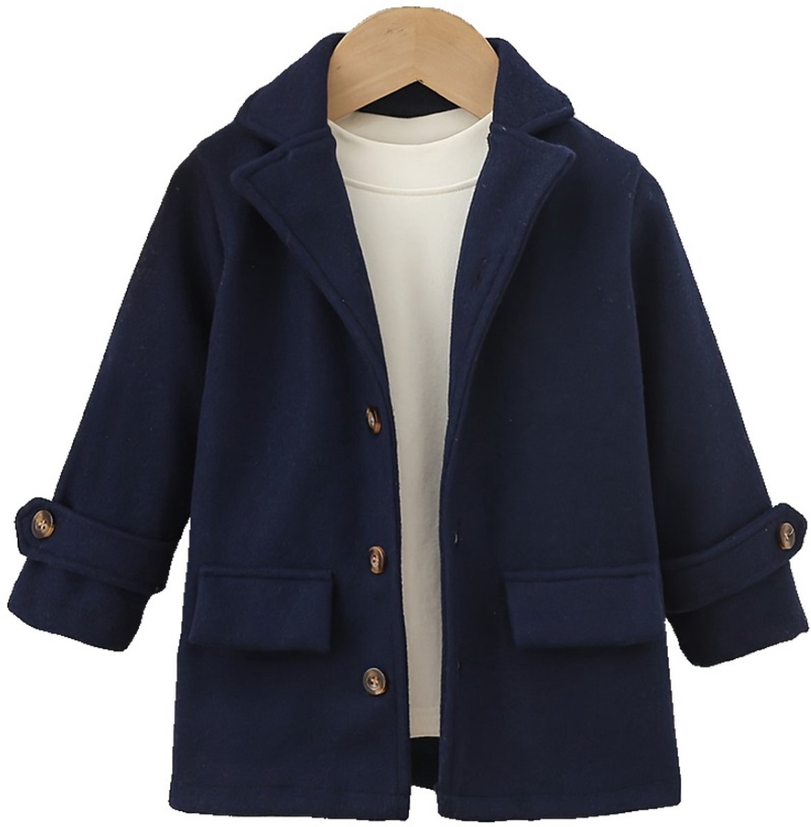 Currero Mantel Jongens Tussenmantel Jongen Winter Jas Mantelpakje Trenchcoat Overjas Overcoat Winterjas 6-9 Maanden Blauw