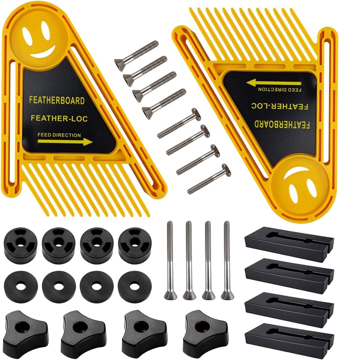 Dubbele Veerplaat Set voor Tafelfrees, 21x16,5 cm met Schroeven en Ringen, Accessoires voor Tafelfrezen, Bandsagen en Freesbanken
