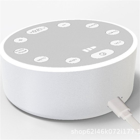 carmdering - Slaapgeluidsmachine met 6 Geluiden - Witte Ruis Machine met Timer en LED Nachtlampje - Oplaadbaar van Carmdering — afbeelding 2