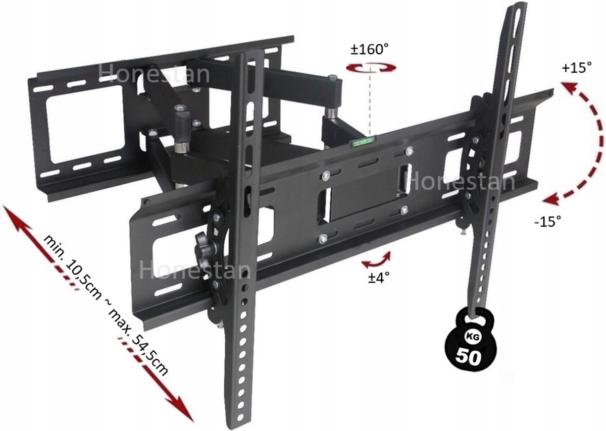 Draaibare TV-muurbeugel voor Sharp 65BL5EA - 75 inch, 50kg