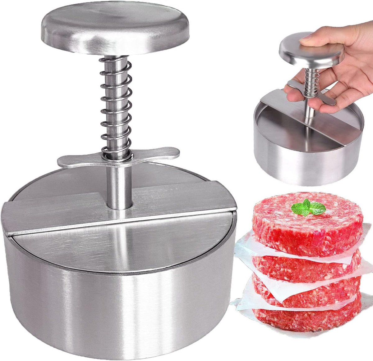 Hamburgerpers van 304 roestvrij staal 11 cm