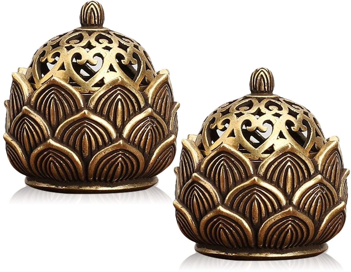 FEMONGY 2 Pieces Incense Cone Holder Lotus Incense Burner Incense Holder - ShopVlot