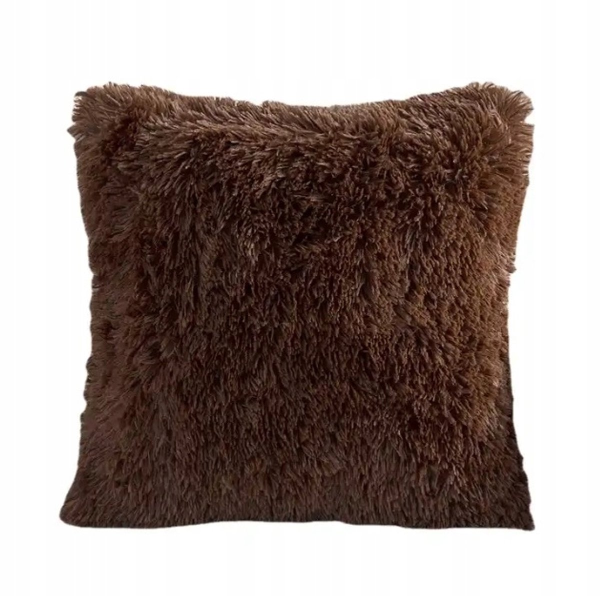 Decoratieve Kussenhoes 40x40cm - Zacht Wollen Pluche - Donkerbruin