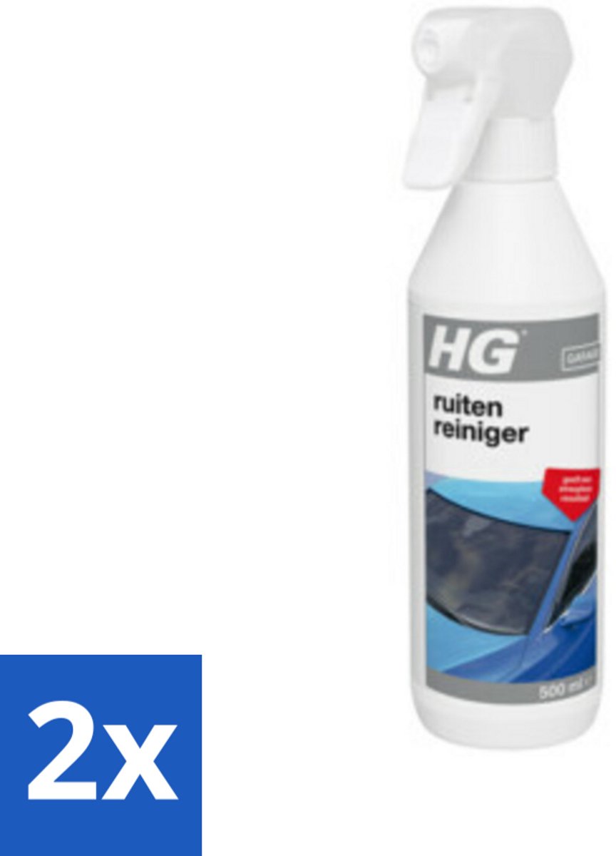 2 x HG Ruitenreiniger 500 ml - Ruitenreiniger - Ruiten Schoonmaken - Streeploos - Auto Ruiten - Caravan Ramen